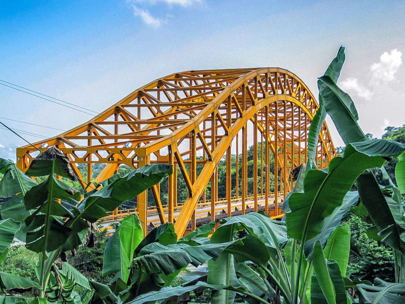 El puente Boca del Cerro en Tenosique en Tabasco, México