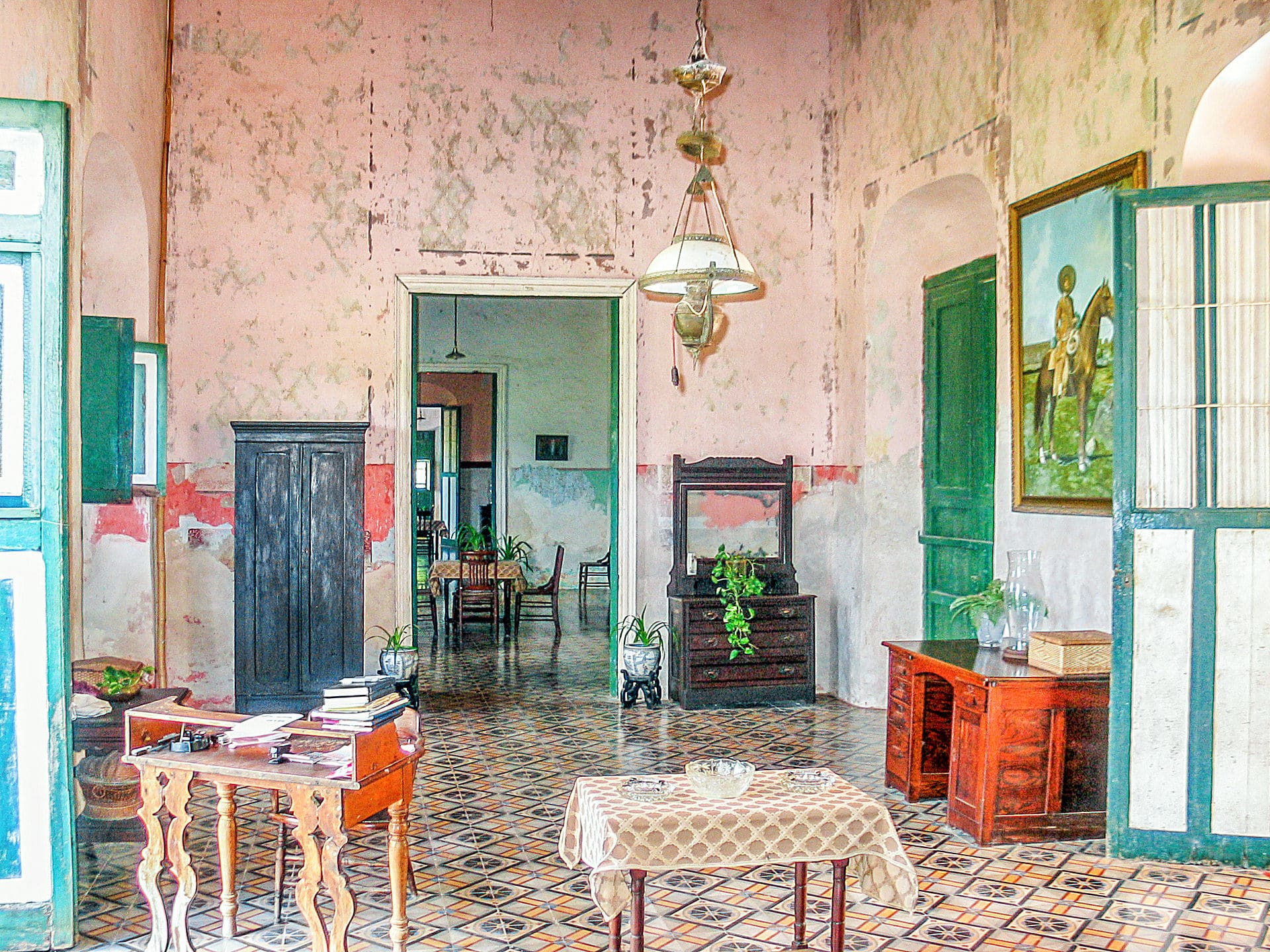 interior de la hacienda yaxcopoil