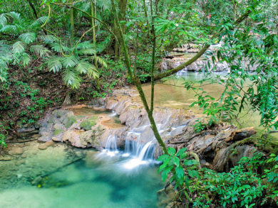 Wasserfall im Regenwald bei Palenque
