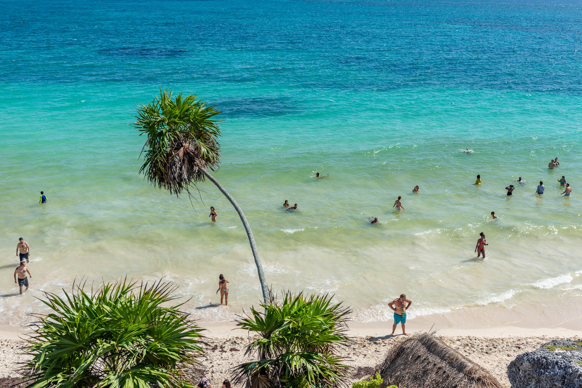 Der Strand von Tulum an der archäologischen Stätte Tulum