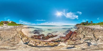 Panorama de la playa de Tulum