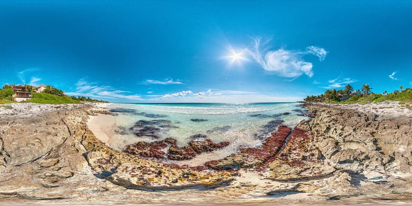 Foto panorámico de la playa de Tulum